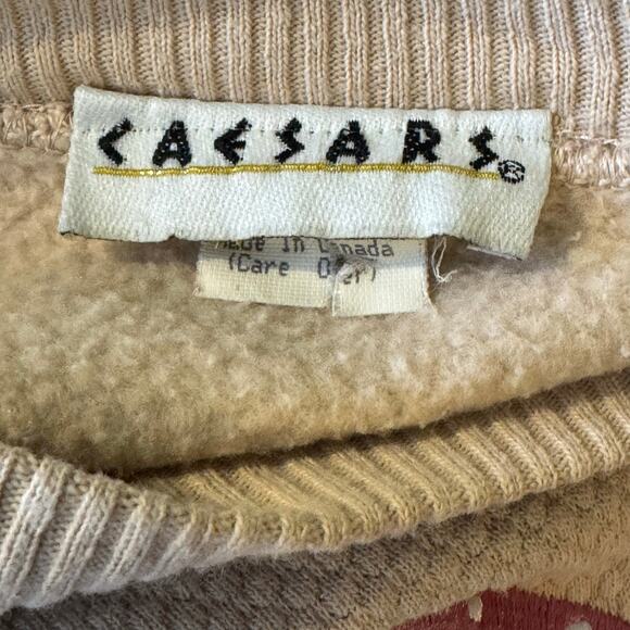 Vintage Caesars Palace Waffle Weave Size Medium Pullover Embroidered Sweatshirt - Picture 4 of 5